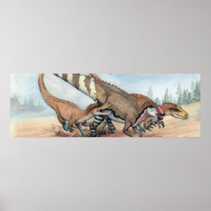 Poster Dryptosaurus et Hadrosaurus