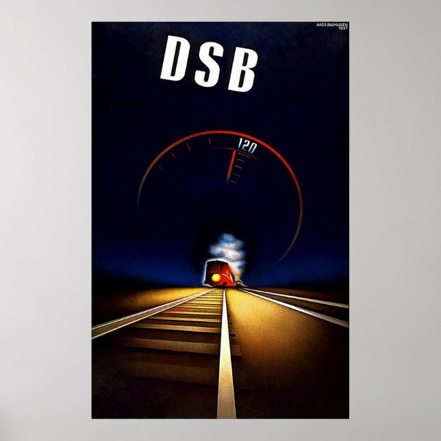 Poster DSB Danske Statsbaner Train des chemins de fer d'É (Devant)