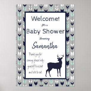 Poster du Baby shower à thème Woodland - Monnaie, 
