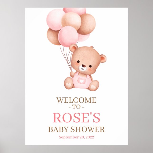 Poster du Baby shower d'accueil Teddy Bear (Devant)