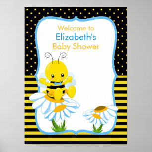 Poster du Baby shower de bébé doux Bee Boy