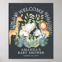 Poster du Baby shower de bienvenue de la Jungle Ch