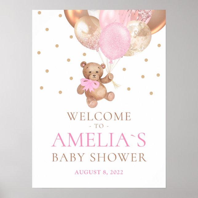 Poster du Baby shower de bienvenue de Teddy Bear B (Devant)
