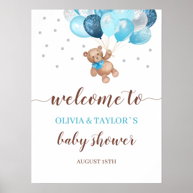 Poster du Baby shower de bienvenue de Teddy Bear B (Devant)