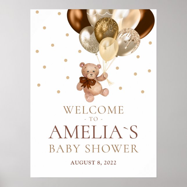 Poster du Baby shower de bienvenue de Teddy Bear B (Devant)