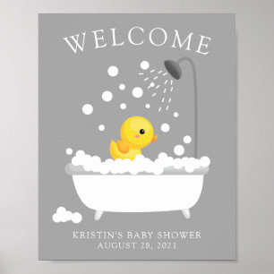 Poster du Baby shower de bienvenue en caoutchouc