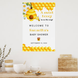 Poster du Baby shower de bienvenue pour le miel do