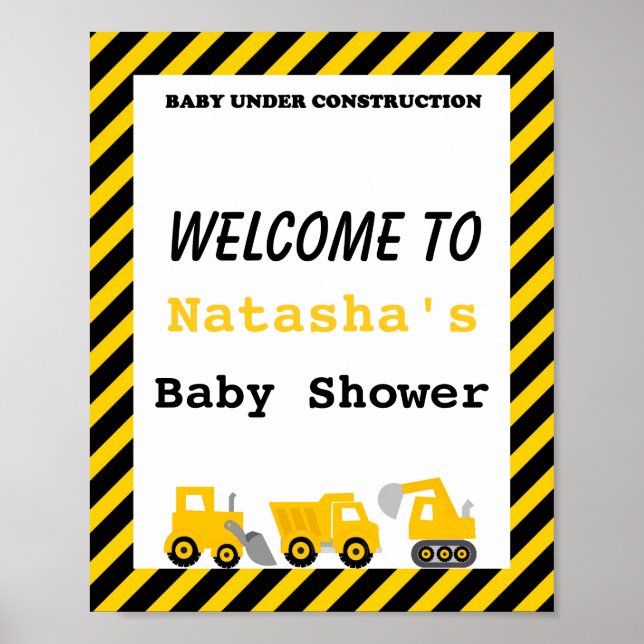 Poster du Baby shower de construction (Devant)