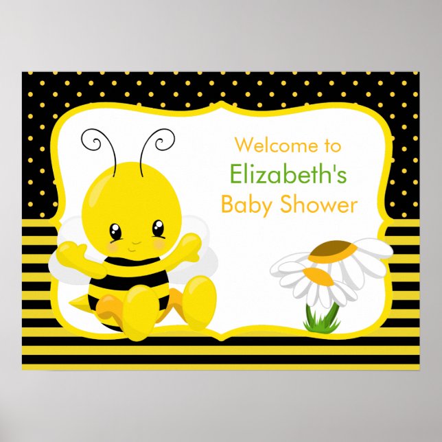 Poster du Baby shower de l'abeille douce (Devant)
