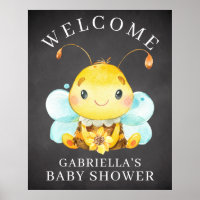 Poster du Baby shower de l'abeille Petit Miel Doux