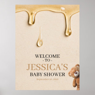 Poster du Baby shower de l'ours en pelée