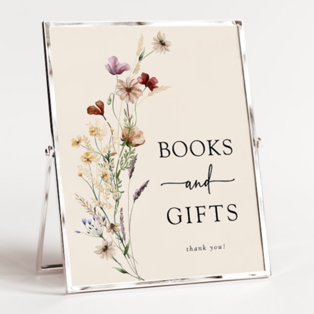 Poster du Baby shower Floral Boho (Boho Wildflower Books and Gifts Wildflower Baby Shower Poster by Painted Paperie
)