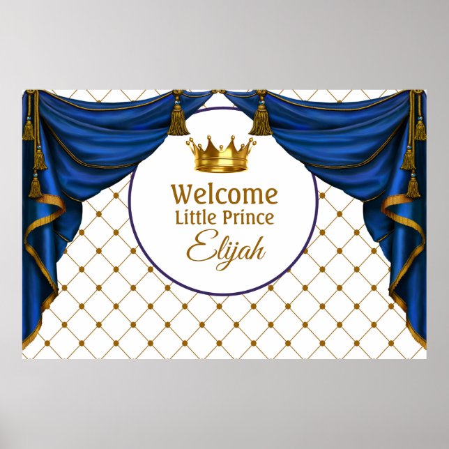 Poster du Baby shower Prince Anniversaire Little P (Devant)
