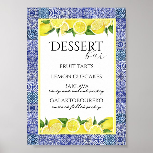 Poster du bar Grecian Blue et Lemon Dessert (Devant)