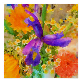 Poster du Bouquet d'Aquarelle Iris