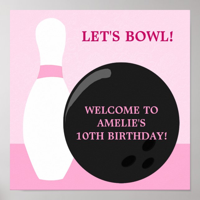 Poster du Bowling Girl Birthday Party (Devant)