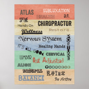 Poster du bureau des mots chiropratiques