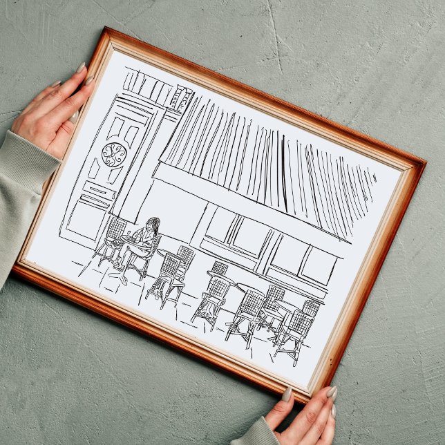 Poster du Café Paris noir et blanc (Créateur téléchargé)