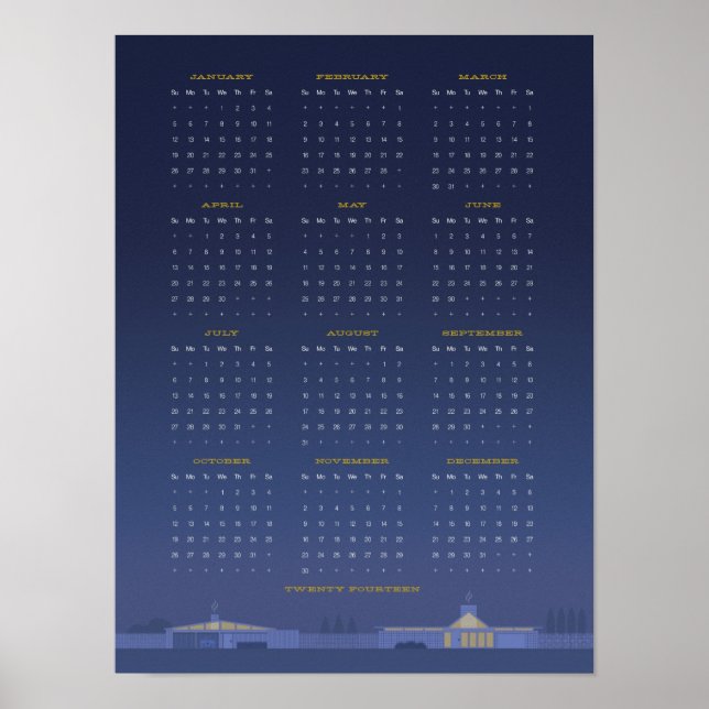 Poster du calendrier 2014 style mi‑siècle (Devant)