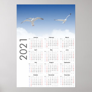 Poster du calendrier 2021 de Seagull - Dimanche pr