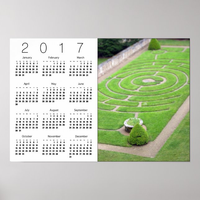 Poster du Calendrier Blanc Labyrinthe 2017 (Devant)
