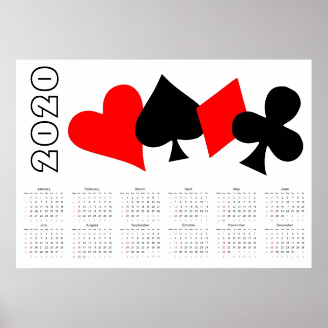 Poster du calendrier de poker 2020 (Devant)