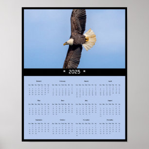 Poster du calendrier du mur d'aigle chauve 2025