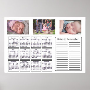 Poster du calendrier photo personnalisé 2019