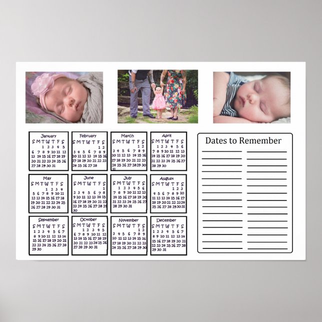Poster du calendrier photo personnalisé 2019 (Devant)