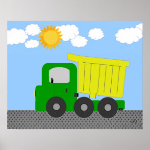 Poster du camion de pompage jaune
