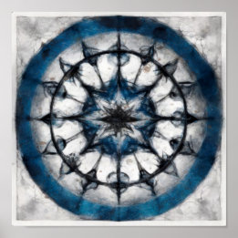 Poster du Carré Star Compass Mandala