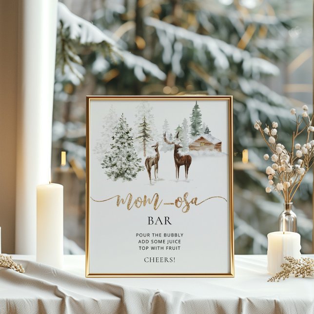 Poster du cerf de forêt boisé cosy bar maman-osa (Créateur téléchargé)