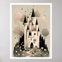 Poster du château à conte de fées magique, Imagina