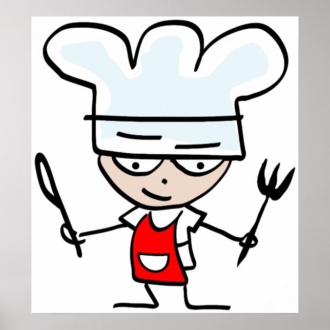 Poster du chef à la maison ou au restaurant (Devant)