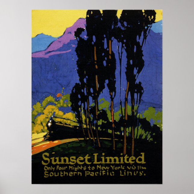 Poster du chemin de fer Sunset Limited Travel Sout (Devant)
