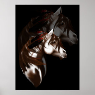 Poster du Cheval en Plumes Ombragé