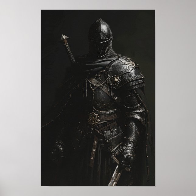 Poster du Chevalier Médiéval - Grim Dark Realist (Devant)