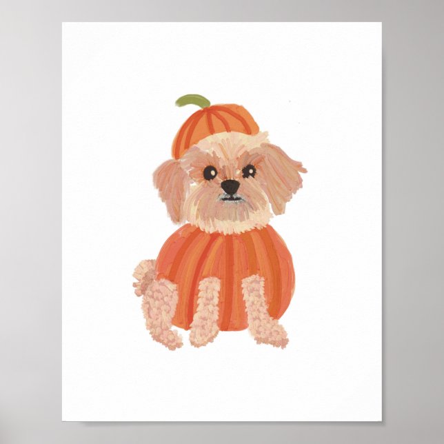Poster du chien Citrouille d'Halloween (Devant)