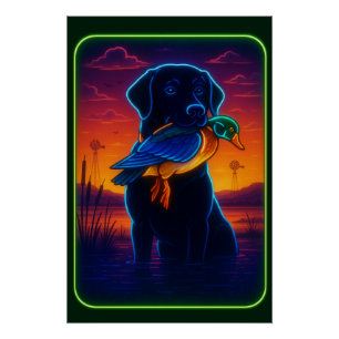 Poster du chien de chasse Neon