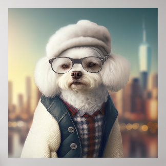 Poster du Chien Hipster de Bichon Frise
