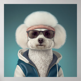Poster du Chien Hipster de Bichon Frise