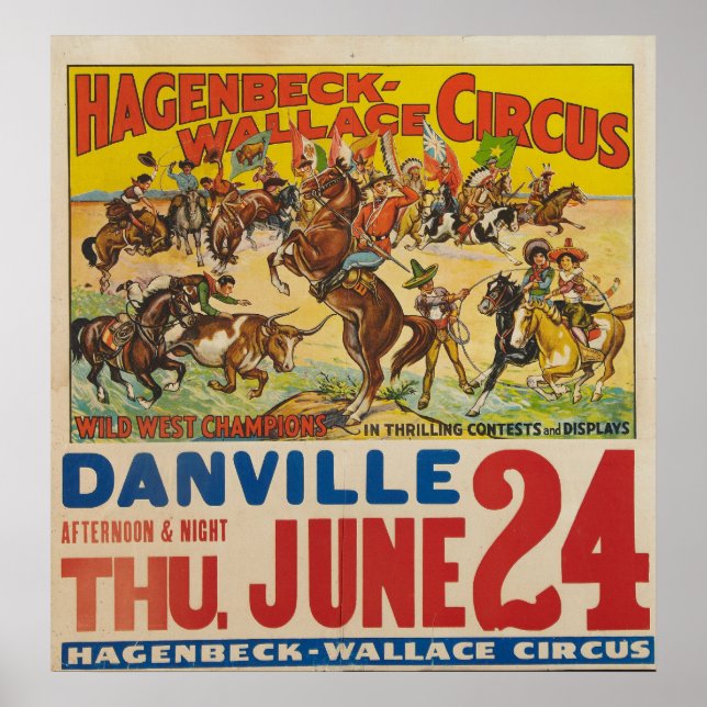 Poster du cirque Hagenbeck-Wallace avec pinceau (Devant)