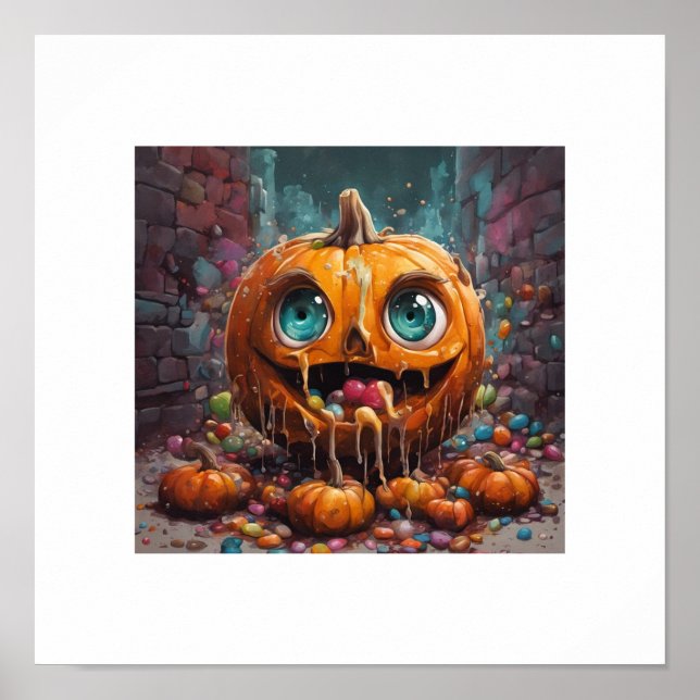 Poster du Citrouille d'Halloween Cute Candy (Devant)