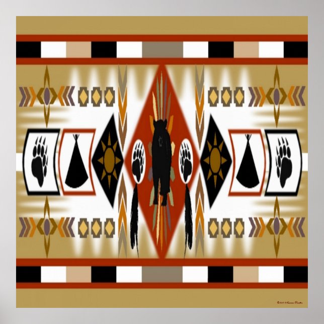 Poster du clan d'ours amérindien (Devant)