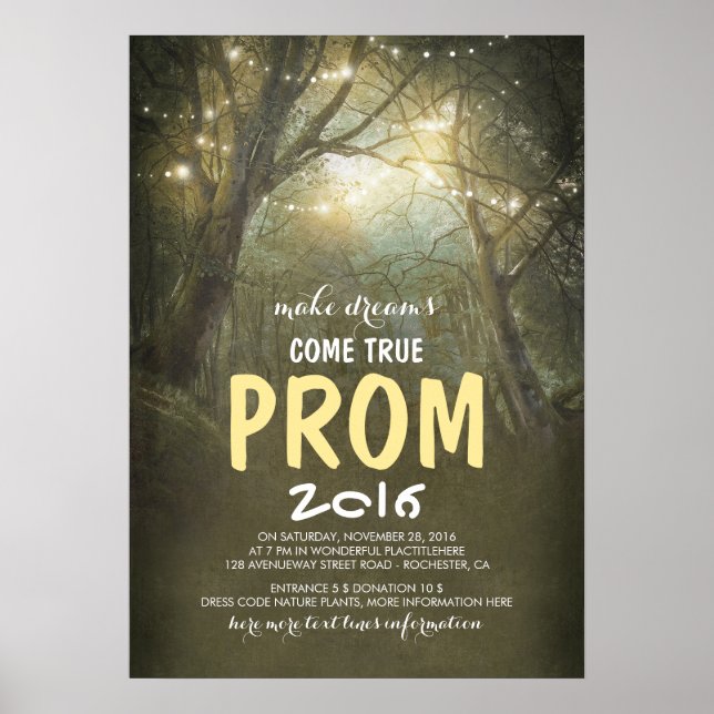 Poster du collège Prom Rustic Trees Woodland (Devant)