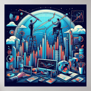 Poster du commerce stock