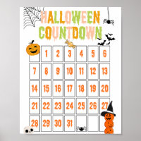 Poster du compte à rebours de Cute Boho Halloween