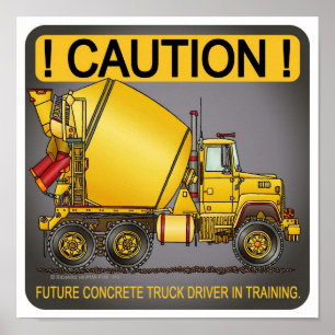 Poster du conducteur de camion en béton pour l'ave