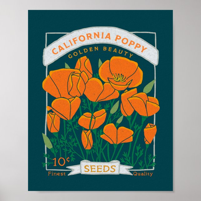 Poster du coquelicot de Californie (arrière - plan (Devant)