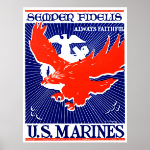 Poster du Corps des Marines 2ème guerre mondiale